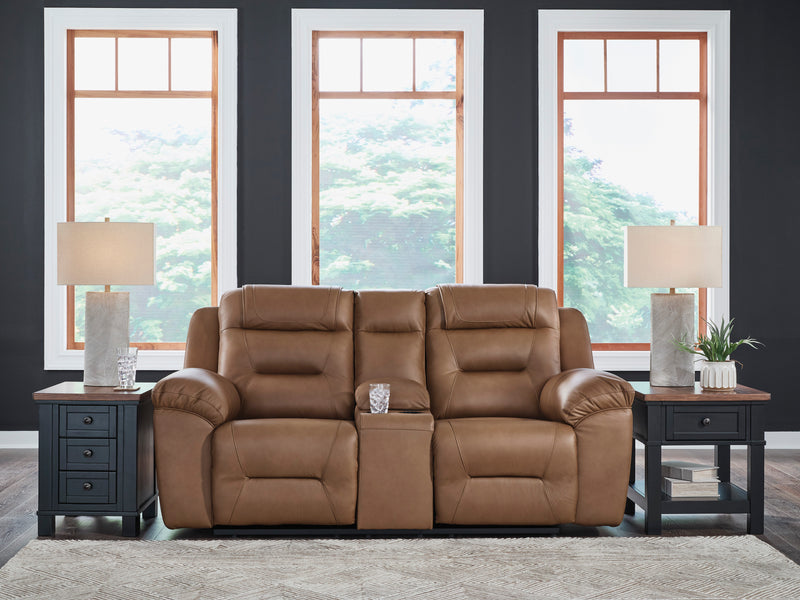 Woorley Leather Reclining Living Room Set