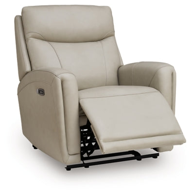Ashley Furniture Pincara Power AutoGlide Recliner in open position, featuring plush upholstery and a modern recline design.