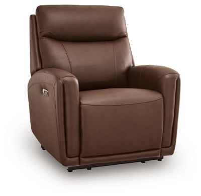 Ashley Furniture Pincara Power AutoGlide Recliner in closed position, featuring plush upholstery and sleek design.