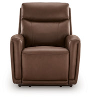 Ashley Furniture Pincara Power AutoGlide Recliner with plush upholstery and built-in footrest, shown from the front.
