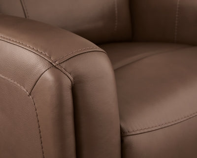 Ashley Furniture Pincara Power AutoGlide recliner with jumbo stitch detailing, featuring plush upholstery and a comfortable reclining design.