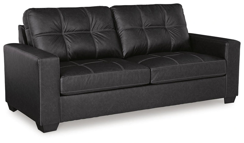 Ashley Furniture Barlin Mills living room set with sofa, loveseat, and matching neutral upholstery