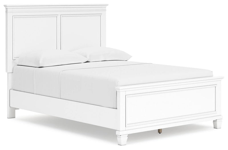 Ashley Furniture Fortman bedroom set with coordinated bed, dresser, mirror, and nightstand