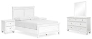 Ashley Furniture Fortman bedroom set with coordinated bed, dresser, nightstand, and wood finish