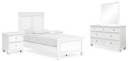 Ashley Furniture Fortman bedroom set with bed, dresser, nightstand, and matching wood finish