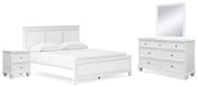 Ashley Furniture Fortman bedroom set with wood bed, dresser, mirror, and nightstand in rustic brown finish