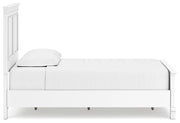 Ashley Furniture Fortman bedroom set with wood bed frame, dresser, mirror, and nightstand