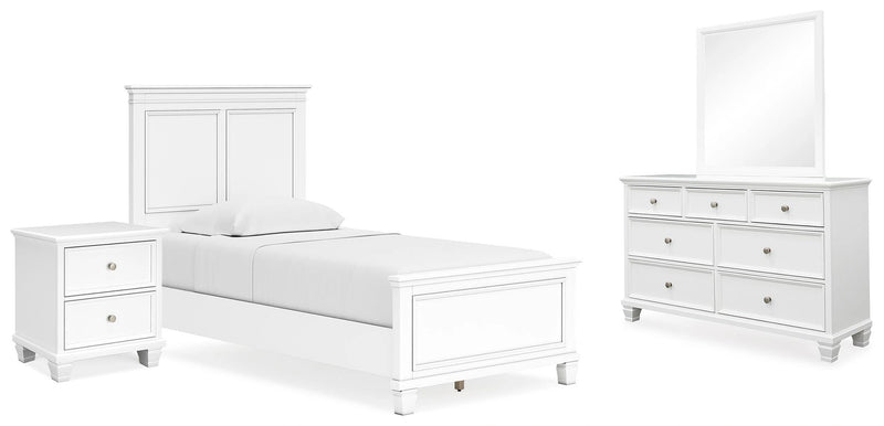Fortman bedroom set by Ashley Furniture with coordinated bed, dresser, and nightstand furniture