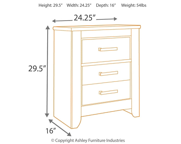 Zelen Two Drawer Night Stand