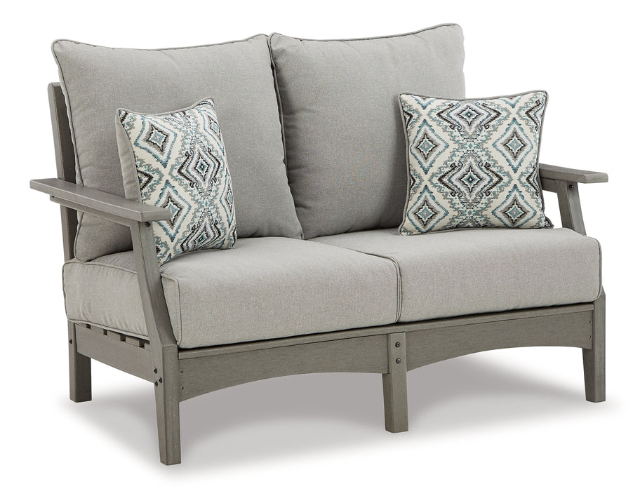 Visola Outdoor Sofa, Loveseat and 2 Lounge Chairs with Coffee Table and End Table