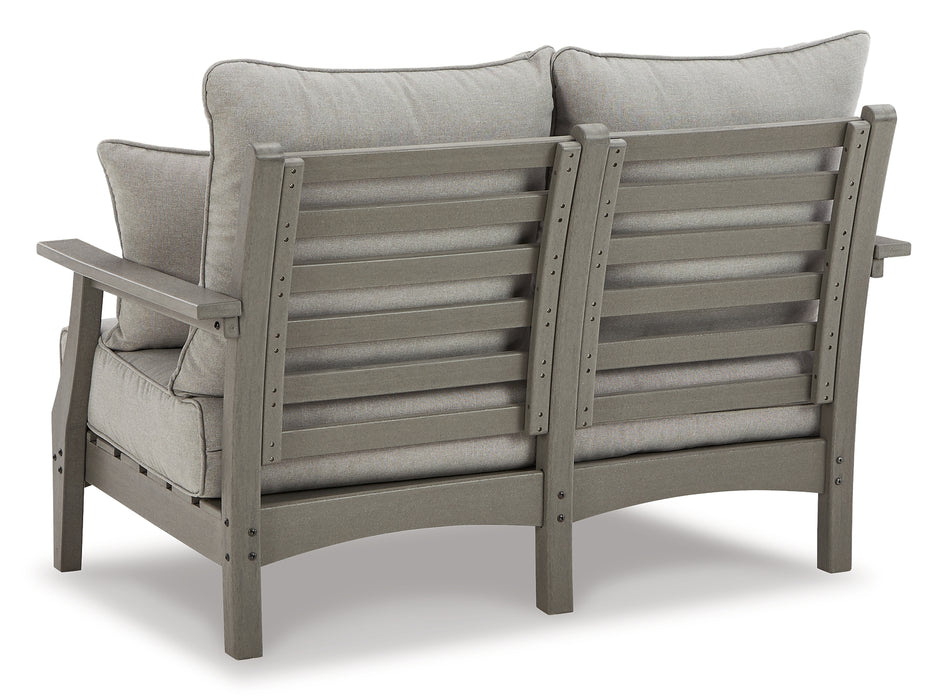 Visola Outdoor Sofa, Loveseat and 2 Lounge Chairs with Coffee Table and End Table