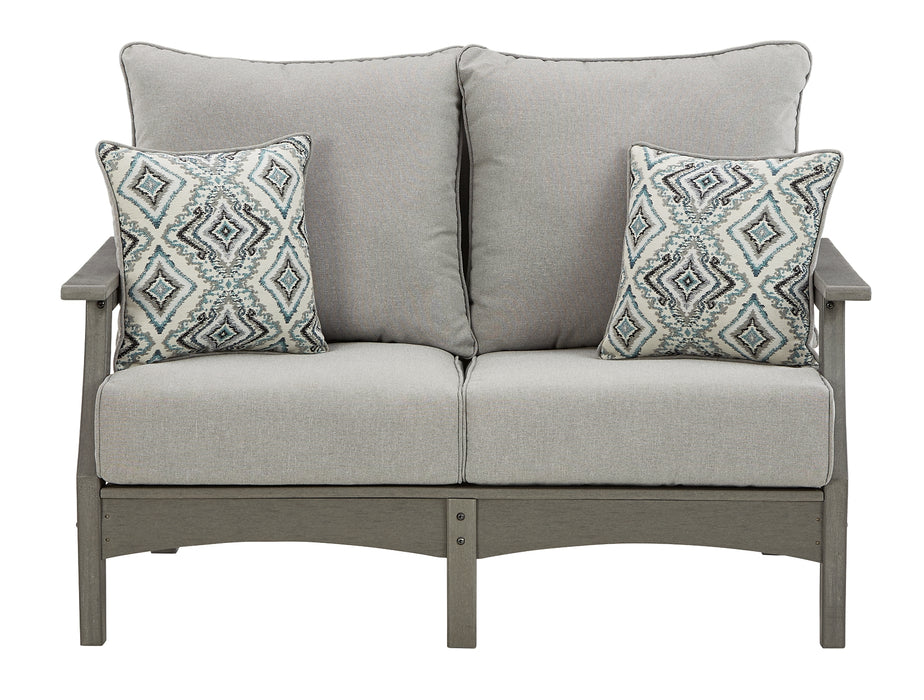 Visola Outdoor Sofa, Loveseat and 2 Lounge Chairs with Coffee Table and End Table