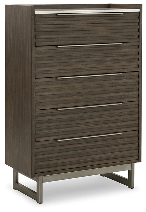 Arkenton King Panel Bed with Mirrored Dresser and Chest