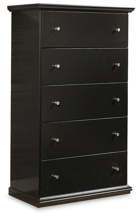King Panel Bed with Mirrored Dresser and Chest