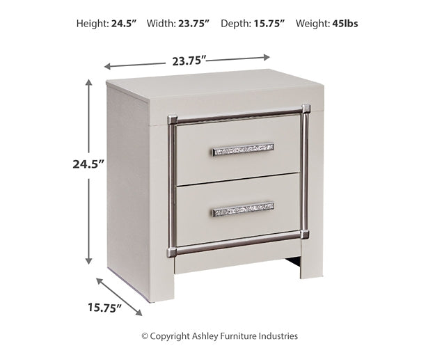 Zyniden Full Upholstered Panel Bed with Mirrored Dresser, Chest and Nightstand