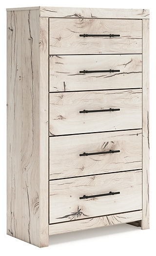 King Panel Headboard with Mirrored Dresser, Chest and Nightstand