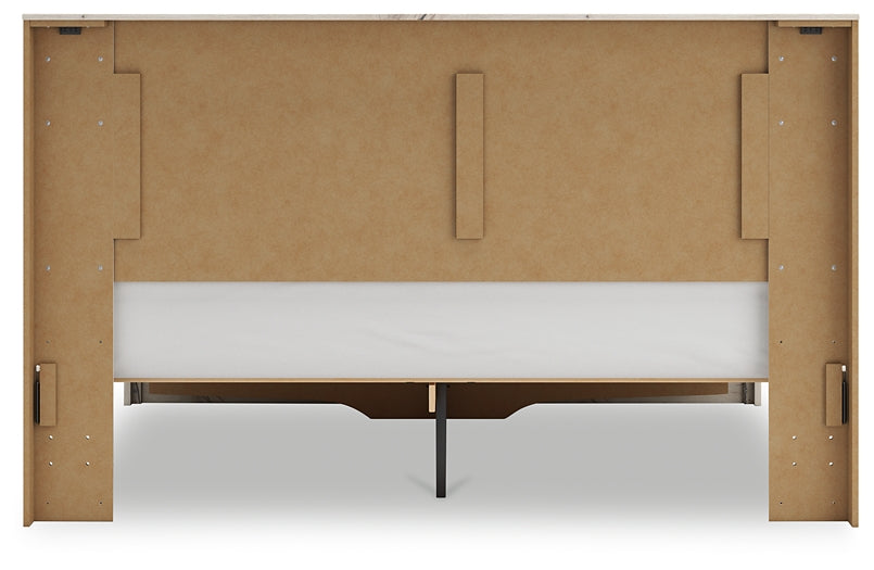 King Panel Headboard with Mirrored Dresser, Chest and Nightstand