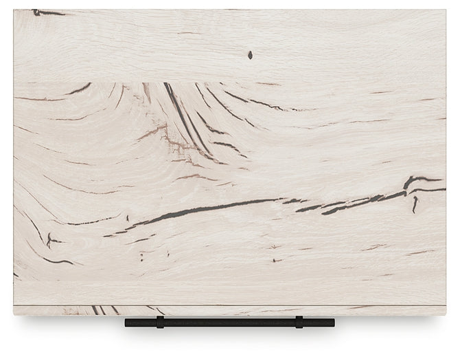 King Panel Headboard with Mirrored Dresser, Chest and Nightstand