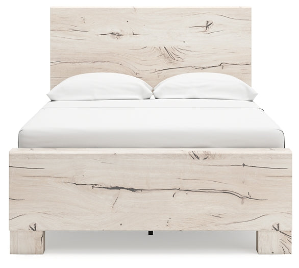 Full Panel Bed with Mirrored Dresser and Chest