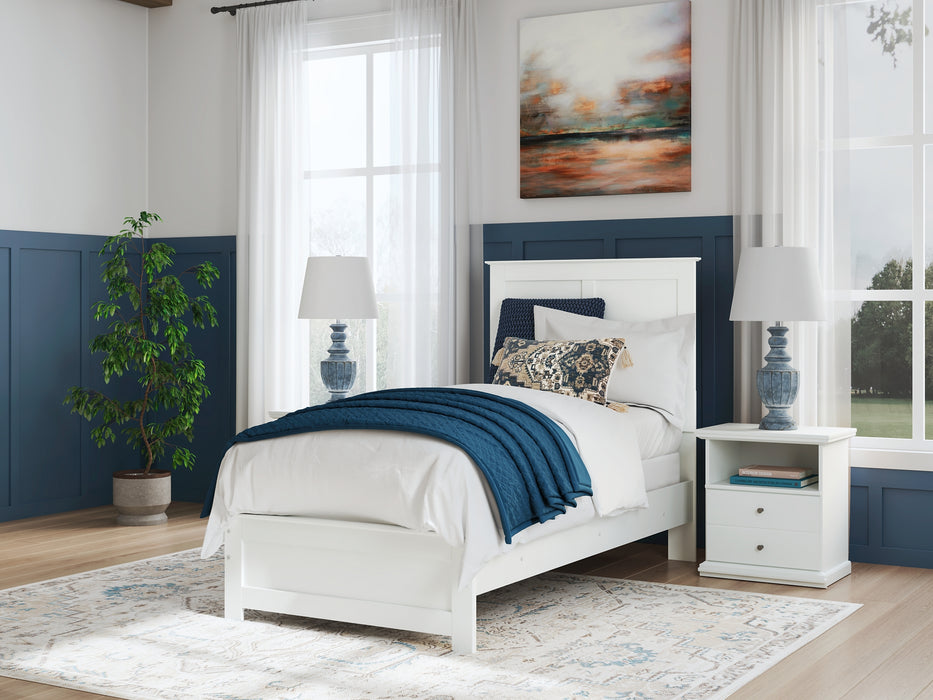 Bostwick Shoals Twin Panel Bed with Mirrored Dresser and Chest