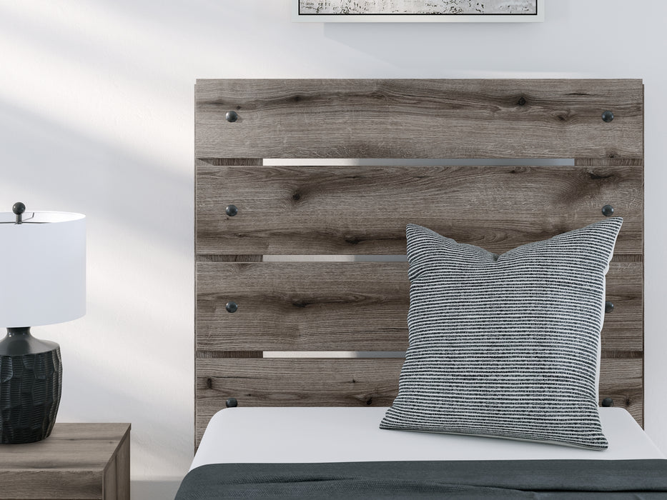 Graystorm Twin Panel Bed with Mirrored Dresser, Chest and Nightstand