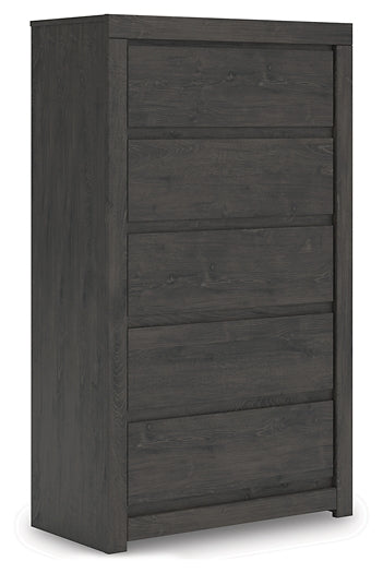 Queen Panel Bed with Mirrored Dresser, Chest and Nightstand