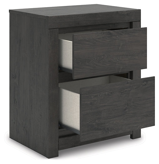 King Panel Bed with Mirrored Dresser and Nightstand